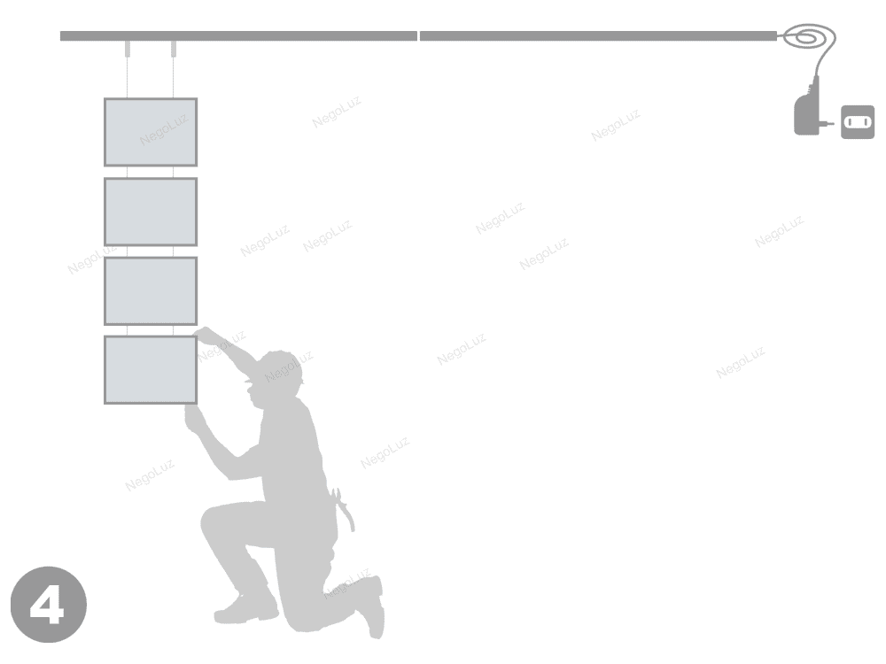 4 Cadre Vitrine Retro Eclairé